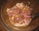 A picture of step 1 of Juicy Kara-age Chicken with Yuzu Pepper and Shio-koji.