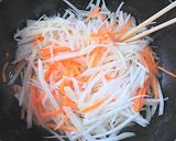 A picture of step 3 of Memil Jeonbyeong (Buckwheat Crepe) Style Fresh Spring Rolls.