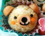 A picture of step 6 of Bear & Flower Bento with 1 Wiener Sausage.