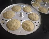 A picture of step 4 of Moong dal carrot idli.