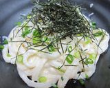 A picture of step 4 of Mentaiko Udon.