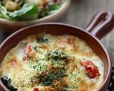 A picture of step 9 of Doria (Rice Gratin) with Curry Pilaf and White Sauce.