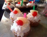 A picture of step 8 of Pina colada cupcakes.