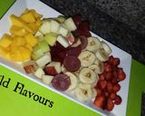 A picture of step 1 of Custard fruit salad.