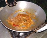 A picture of step 1 of Dahi bhindi(curd okra).
