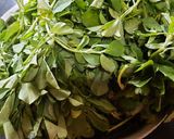 A picture of step 1 of Fresh Green Methi leaves bhaji.