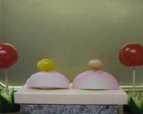 A picture of step 9 of Oshizushi (Pressed Sushi) for Hina Matsuri (Doll's Festival).