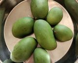 A picture of step 1 of Mango pickle with asafoetida.