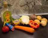 A picture of step 1 of Ukrainian Red Borshch (beetroot soup).