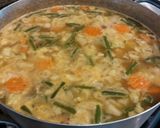 A picture of step 6 of Left over pork tenerloin soup.