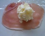 A picture of step 3 of Cream Cheese and Potatoes Wrapped in Cured Ham Christmas Wreath.