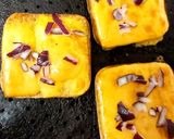 A picture of step 4 of My Melted Cheese & Red Onion Toasted Thins.🥰.