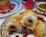 A picture of step 10 of Pomegranate Pistachios Rabri Kunafa Rolls.