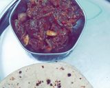 A picture of step 5 of Kaleji Masala or Liver Masala.