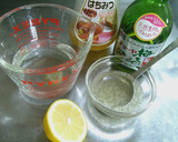 A picture of step 1 of Jello with Umeshu and Lemon.