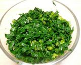 A picture of step 1 of Celery Leaves Tsukudani (Sweet-Salty Simmered Celery Leaves).