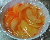 A picture of step 1 of Peach Flower No-Bake (Rare) Cheesecake.