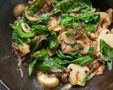 A picture of step 11 of Creamy Farfalle Pasta with Mushroom & Spinach.