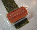 A picture of step 5 of Spam Musubi.