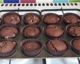 A picture of step 6 of Vickys Chocolate Marshmallow Muffins, GF DF EF SF NF.