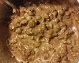 A picture of step 5 of Taisen's mint chocolate fudge.