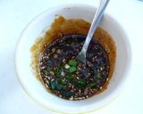 A picture of step 1 of Japanese-style Phad Ga Prao with Fragrant Perilla Leaves.