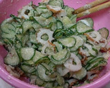 A picture of step 3 of Crispy Cucumber Salad with Sesame Mayo and Ponzu.
