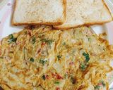 A picture of step 4 of Omelette,Bread 🍞🥚🥚🍞.