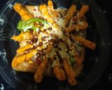A picture of step 3 of Kurkure cheese open sandwich.
