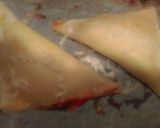 A picture of step 5 of Mandys Puff pastry triangles.