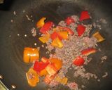 A picture of step 4 of Avocado and Minced Meat Stir-fry with Wasabi Soy Sauce.
