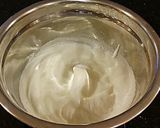 A picture of step 5 of Peppermint Chiffon Cake with a Chocolate Ganache Glaze.