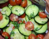 A picture of step 3 of Cucumber and Cherry Tomato Salad.
