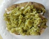 A picture of step 5 of Turkey, Broccoli and Havarti Cheese Topped Baked Potato.
