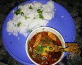 A picture of step 7 of Dhaba style chicken curry.