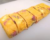 A picture of step 3 of For Bentos! Spring-Colored Tamagoyaki using Shibazuke Pickles.