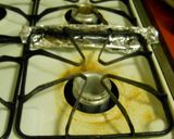 A picture of step 2 of Crispy Salt-Grilled Chicken Skewers in a Skillet.