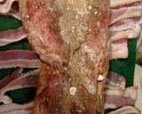 A picture of step 2 of Bacon wrapped stuffed tenderloin.
