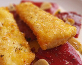 Foto del paso 12 de la receta: Bacalao rebozado en copos de patata con piquillos confitados