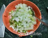 A picture of step 1 of Cucumber Peel Raita.