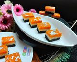 A picture of step 6 of Non fire Tricolor coconut burfi.