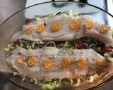 Une image de l'étape 10 de Filets de loup de mer au céleri branche,oignon rouge et kumquat.