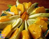 A picture of step 1 of Insalata di finocchi e arance/ Fennel and Orange Salad.