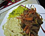 Broccoli beef with pasta#mashujaarecipe recipe step 6 photo