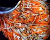 A picture of step 3 of Rich and Delicious Kinpira with Ground Chicken.