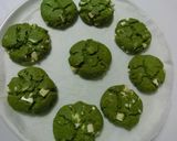 A picture of step 5 of Soft Matcha Cookies With White Chocolate Using Pancake Mix.