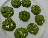 A picture of step 5 of Soft Matcha Cookies With White Chocolate Using Pancake Mix.
