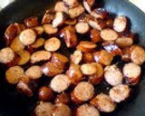 A picture of step 2 of Spinach and Sausage Pasta.