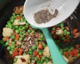 A picture of step 4 of Veg Pulao with seasonal winter Vegetables.