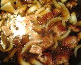 A picture of step 2 of Ramen and sausage.
